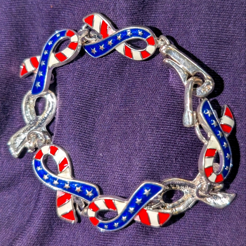 American Flag Remember Ribbon Bracelet